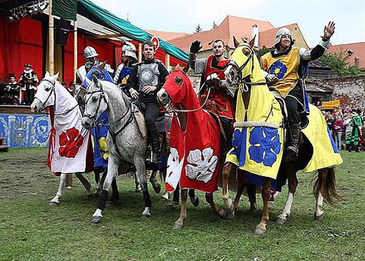 Brave knights parade in Český Krumlov
