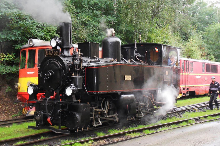 Steam Train in Nová Bystřice near Slavonice